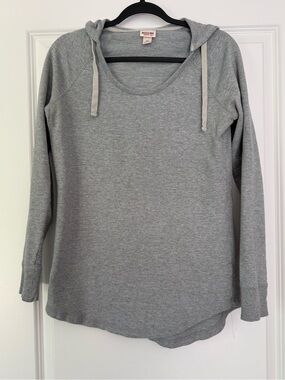 Mossimo Supply Co. Light Gray Hooded Long Sleeve Pullover